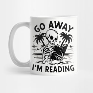Go Away I'm Reading - Skeleton Reading Book Summer Mug